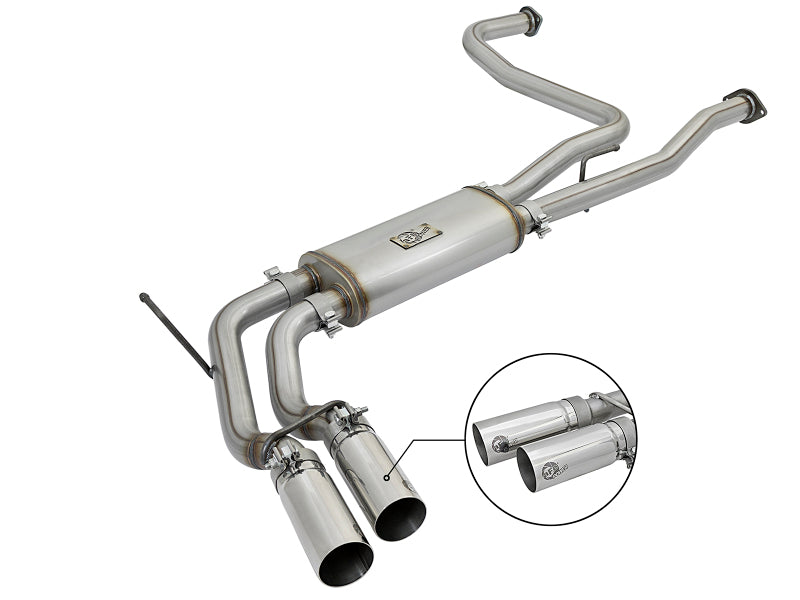 aFe Rebel Series 3in SS Cat-Back Exhaust System w/ Polished Tip 04-15 Nissan Titan V8 5.6L - 49-46124-P