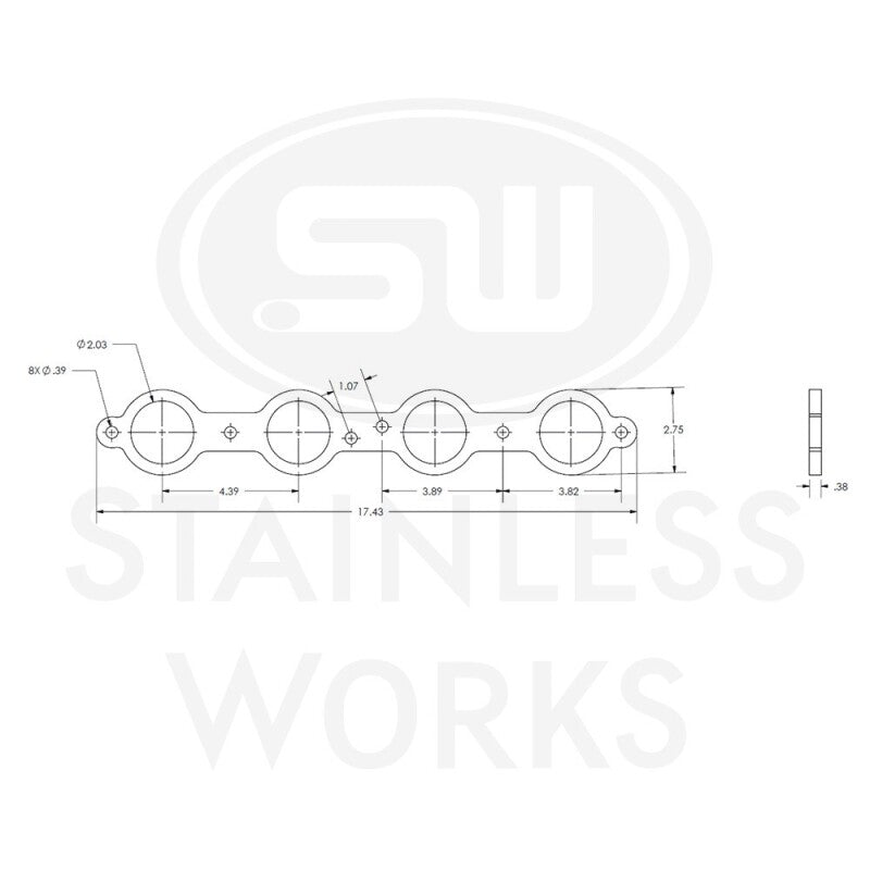 Stainless Works Chevrolet LS1/LS6 Round Port Header 304SS Exhaust Flanges 2in Primaries - HFLS1200