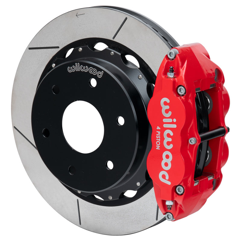 Wilwood 03-08 Audi A4 FNSL4R Rear Big Brake Kit 12.88in Slotted Rotor - Red - 140-18151-R