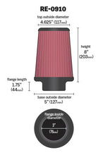 Load image into Gallery viewer, K&amp;N Universal Rubber Filter 3inch FLG / 5inch OD-B / 4-5/8inch OD-T / 8inch H - RE-0910