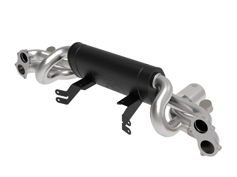 aFe MACHForce XP 2.25in-2.5in 304SS Exhaust Cat-Back 20-22 Porsche Cayman GT4 (718) - Polished Tips - 49-36443-P