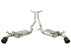 aFe MACHForce XP Exhaust 2.5in Stainless Steel CB/10-13 Chevy Camaro V6-3.6L (td) (gloss blk tip) - 49-44042-B