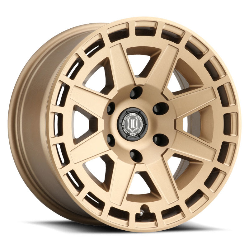 ICON Compass 17x8.5 6x5.5 0mm Offset 4.75in BS Satin Brass Wheel - 3217858347BS