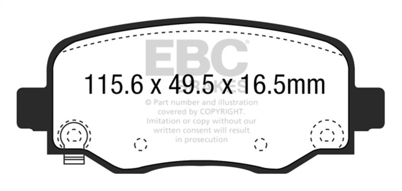 EBC 15+ Chrysler 200 2.4 Yellowstuff Rear Brake Pads - DP43031R