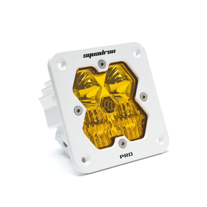 Baja Designs Squadron 2.0 Pro LED Driving/Combo (Flush Mount) - Baja Amber w/White Housing - 491013WT2