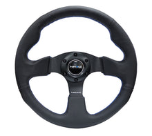 Load image into Gallery viewer, NRG Reinforced Steering Wheel (320mm) Black Leather w/Blue Stitching - RST-012R-BL