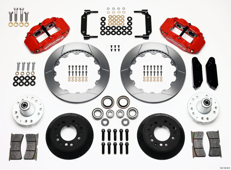 Wilwood Narrow Superlite 6R Front Hub Kit 12.88in Red 1968-1969 Mustang Disc Spindle - 140-10219-R
