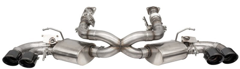 Corsa 2020-25 Corvette C8 3in Valved Cat-Back 4.5in Blk Quad Tips - Fits Factory Perf Exhaust w/ AFM - 21100BLK