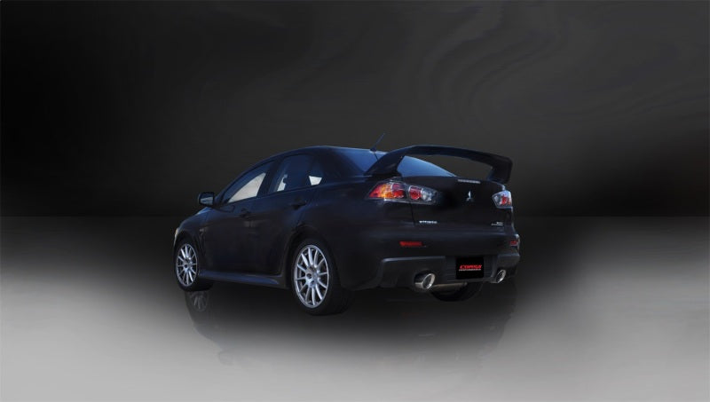 Corsa 2008-2015 Mitsubishi Lancer Evolution X Sedan 2.0L Polished Sport Dual Rear Cat-Back Exhaust - 14858