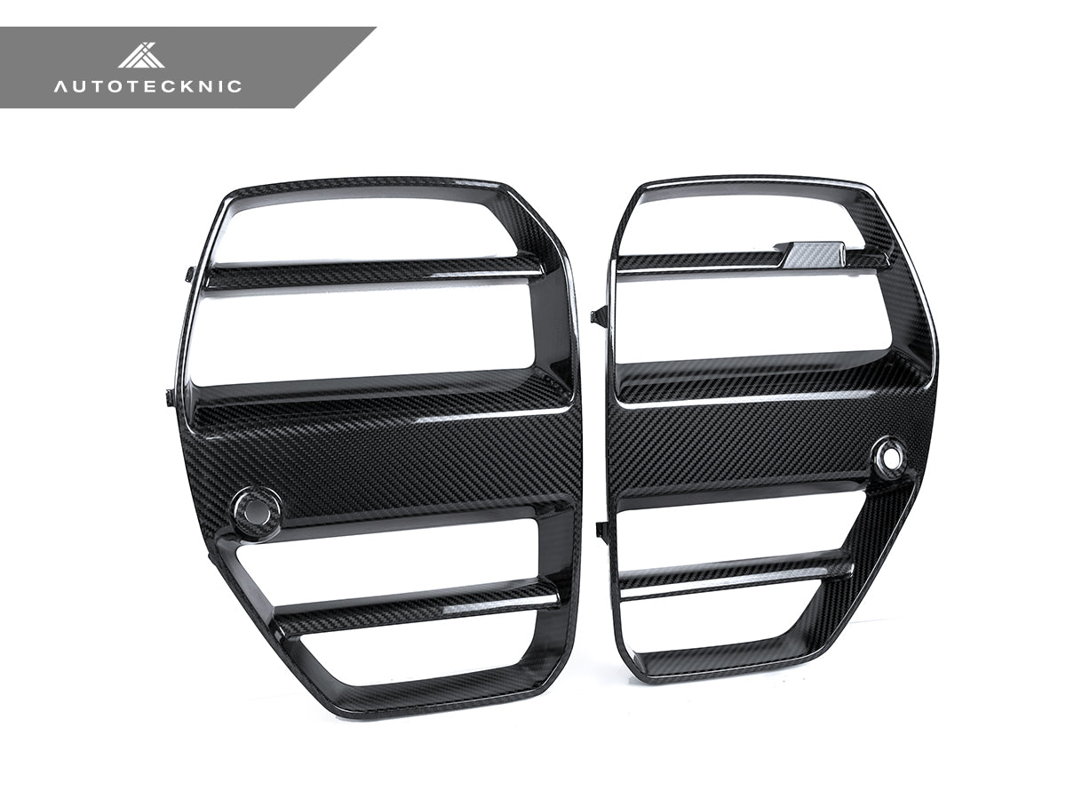 AutoTecknic Dry Carbon Podium V1 Front Grille Set - BMW G80 M3 | G82/ G83 M4