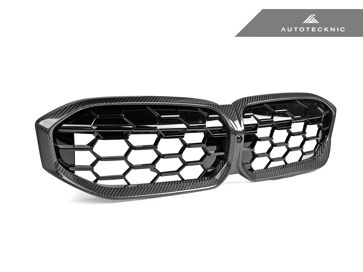 AutoTecknic Dry Carbon Fiber Honeycomb Front Grille - BMW G20 3-Series LCI