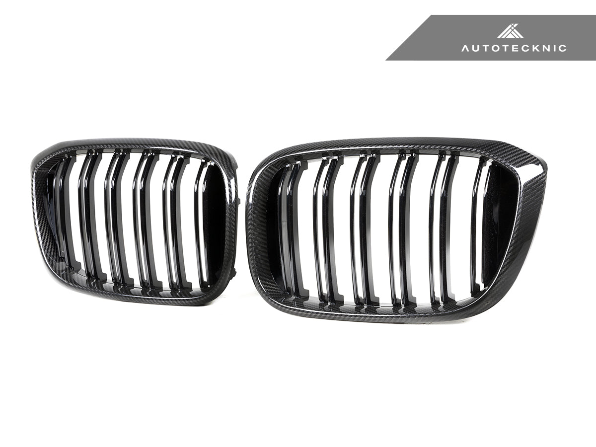 AutoTecknic Dry Carbon Fiber Dual-Slats Front Grille Set - BMW G01 X3 | G02 X4 Pre-LCI