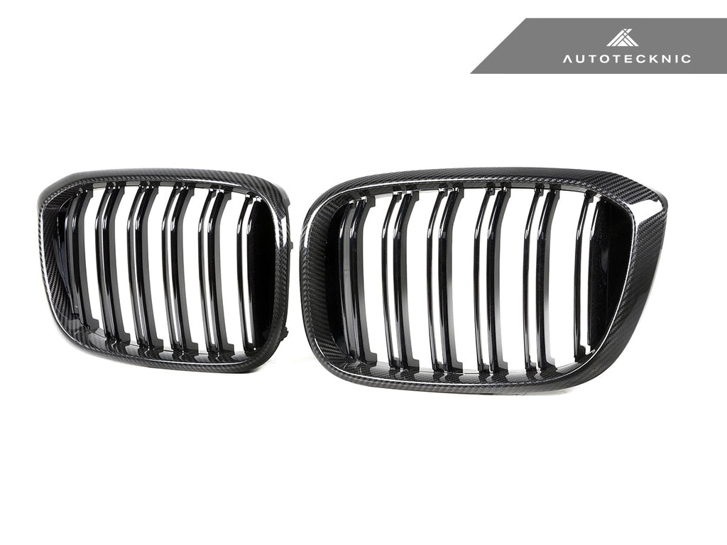 AutoTecknic Dry Carbon Fiber Dual-Slats Front Grille Set - BMW G01 X3 | G02 X4 Pre-LCI