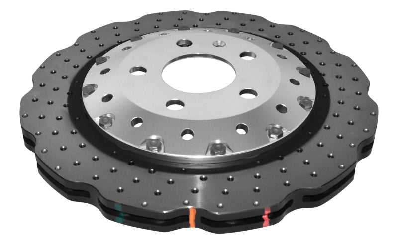 DBA 12-13 Volkswagen Golf R 2.0L Front 5000 Series Cross Drilled Rotor w/Silver Hat - DBA52808WV2SLVXD