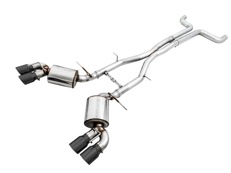 AWE Tuning 16-24 Chevy Camaro SS Non-Res Cat-Back Exhaust -Touring Edition (Quad Diamond Black Tips) - 3020-43076