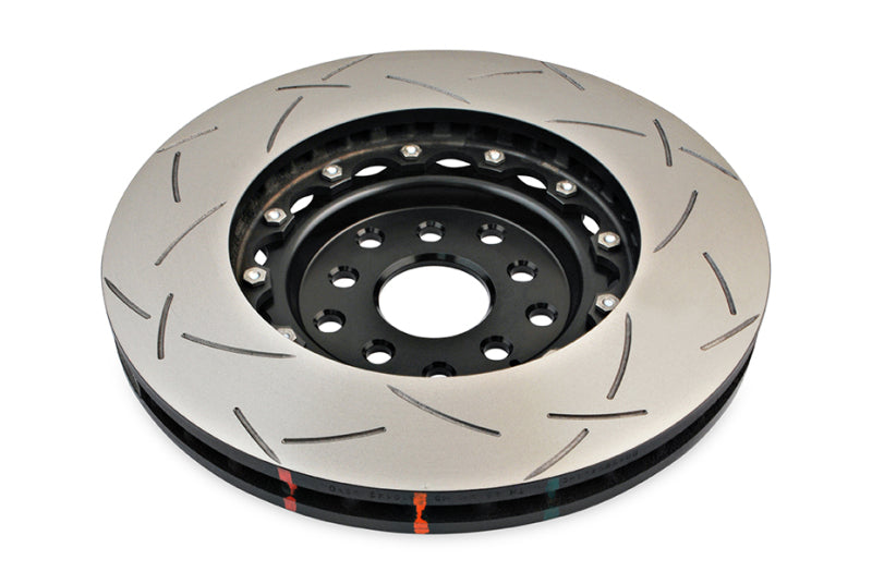 DBA 04-07 STi/2017 BRZ w/Perf. Pkg. 10 Hole Front Slotted 5000 Series 2/PC Rotor Assembled w/Blk Hat - DBA5654BLKS-10