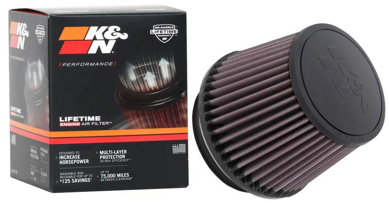K&N Filter Universal X Stream Clamp-On 4-1/2in Flange 5-7/8in Base 4-1/2in Top 4-1/2in Height - RU-1005