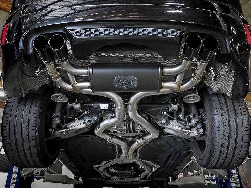 aFe MACH Force-Xp 3.5in. 304 SS C/B Exhaust System 15-18 BMW X5 M (F85) V8-4.4L (tt) - Black Tip - 49-36341-B