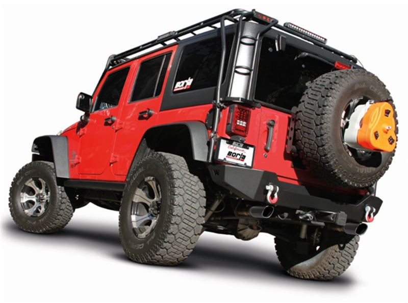 Borla 12-16 Jeep Wrangler 3.6L AT/MT 4DR 4WD S SQ RL AC SR 2.5in 2in TIP 3.5inx3.28in Black Chrome - 140459BC