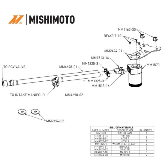 Mishimoto 2024+ Ford Mustang 2.3L EcoBoost Oil Catch Can PCV Side - MMBCC-MUS4-24