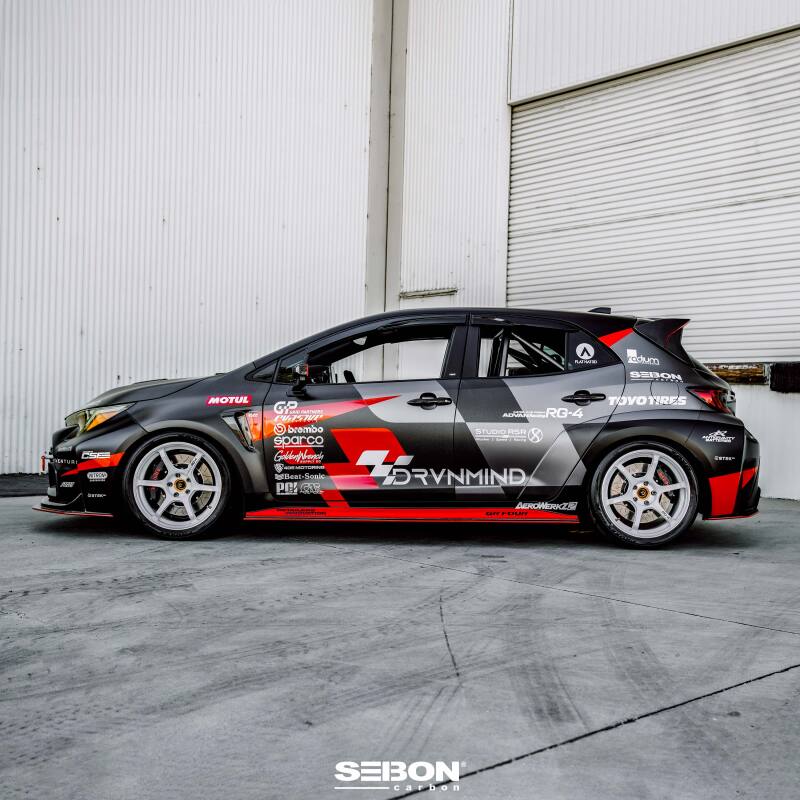 Seibon 2023+ Toyota GR Corolla MB-Style Carbon Fiber Side Skirts - SS23TYGRCOR-MB