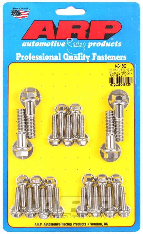 ARP Chrysler hemi 5.7/6.1L SS hex oil pan bolt kit - 440-1802