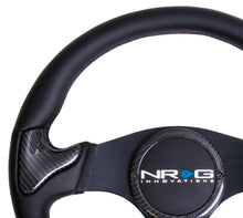 Load image into Gallery viewer, NRG Carbon Fiber Steering Wheel (350mm) Blk Frame Blk Stitching w/Rubber Cover Horn Button - ST-014CFBK