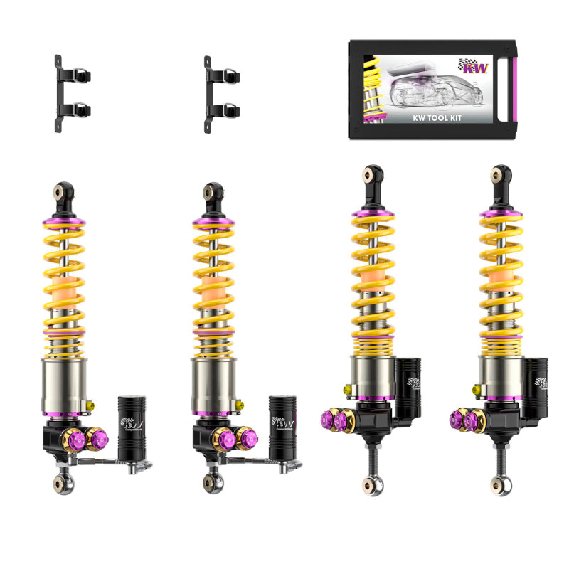 KW Porsche Carrera GT HLS & V5 Coilover Kit w/ Black Springs - 30971427-B