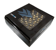 Load image into Gallery viewer, NRG 500 Series M12 X 1.5 Bullet Shape Steel Lug Nut Set - 21 Pc w/Lock Key - Chrome Gold - LN-LS500CG-21