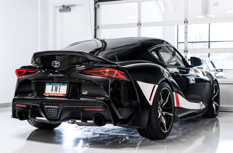 AWE Tuning 2020 Toyota Supra A90 Non-Resonated Touring Edition Exhaust - 5in Diamond Black Tips - 3020-33072