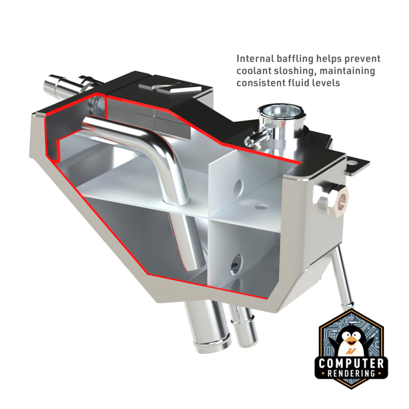 Mishimoto 11+ Ford 6.7L Powerstroke Secondary Expansion Tank - Micro-Wrinkle Black - MMRT-F2D-11SMWBK