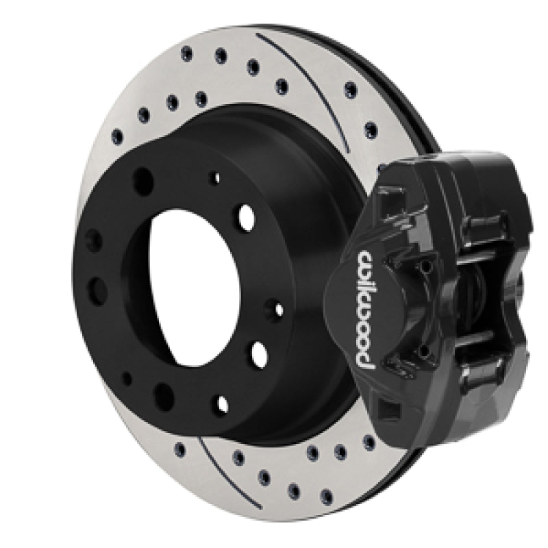 Wilwood 84-89 Porsche 911 D31 11.42in. Rear Brake Kit w/ Flex Lines - Drilled Rotors (Black) - 140-17656-D