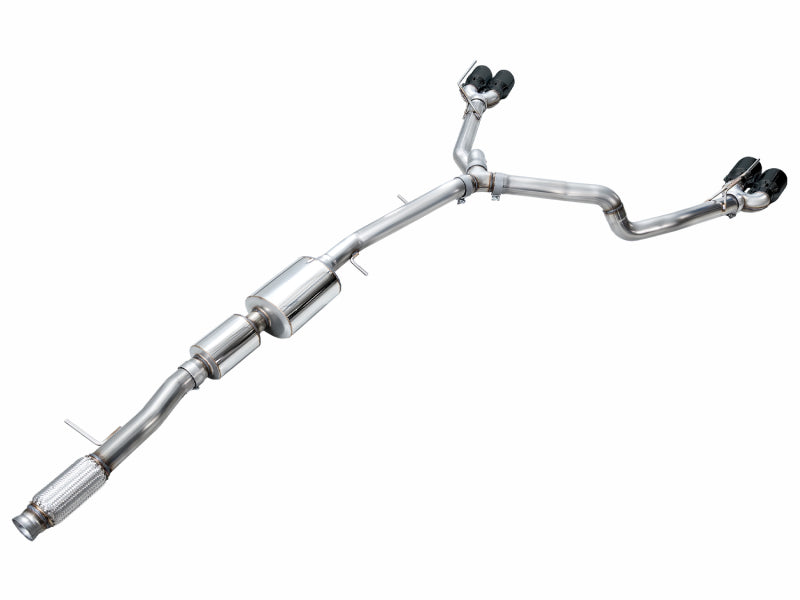 AWE Tuning 2021+ GMC Tahoe/Yukon 5.3L 0FG Split Rear Exit Catback Exhaust - Quad Diamond Blk Tips - 3015-43006