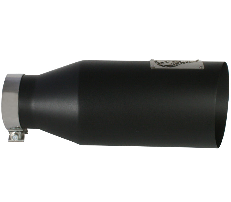 aFe MACHForce XP Exhausts Tips SS-304 EXH Tip 4In x 7Out x 18L Bolt-On (blk) - 49-92023-B
