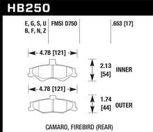 Load image into Gallery viewer, Hawk 98-02 Chevrolet Camaro 5.7L/3.8L / 98-02 Pontiac Firebird 5.7L/3.8L  HPS Street Rear Brake Pads - HB250F.653