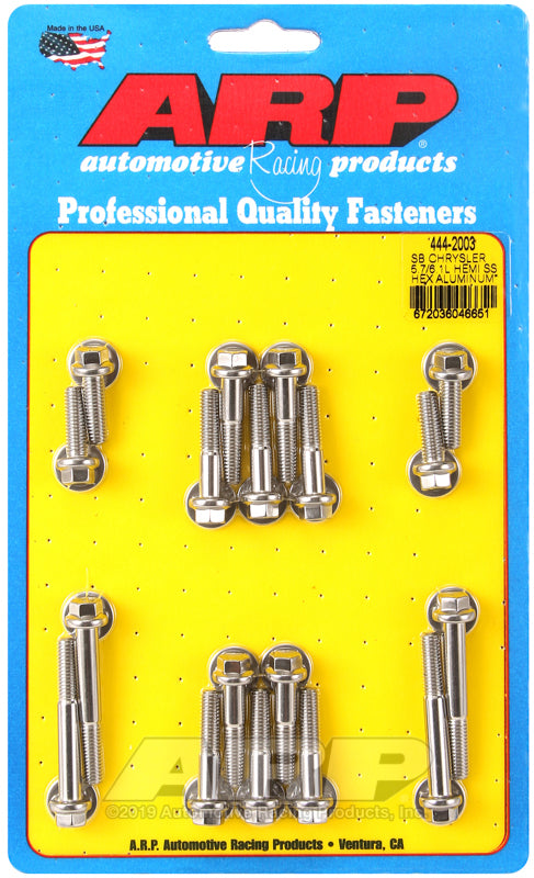 ARP SB Chrysler 5.7/6.1L Hemi hex aluminum intake manifold bolt kit - 444-2003