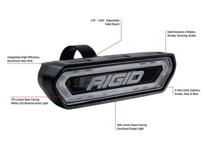Rigid Industries Chase Tail Light Kit w/ Mounting Bracket - Amber - 90122