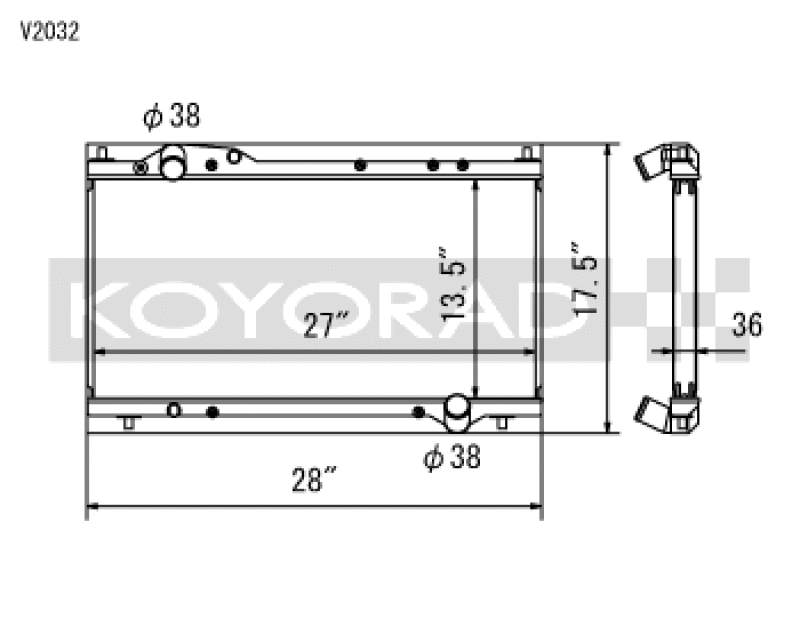 Koyo 91-05 Acura NSX 3.0/3.2L (MT) Radiator - V2032