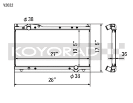 Koyo 91-05 Acura NSX 3.0/3.2L (MT) Radiator - V2032