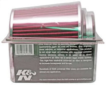 Load image into Gallery viewer, K&amp;N Universal Air Filter Chrome Round Tapered Red - 4in Flange ID x 1.125in Flange Length x 5.5in H - RG-1001RD