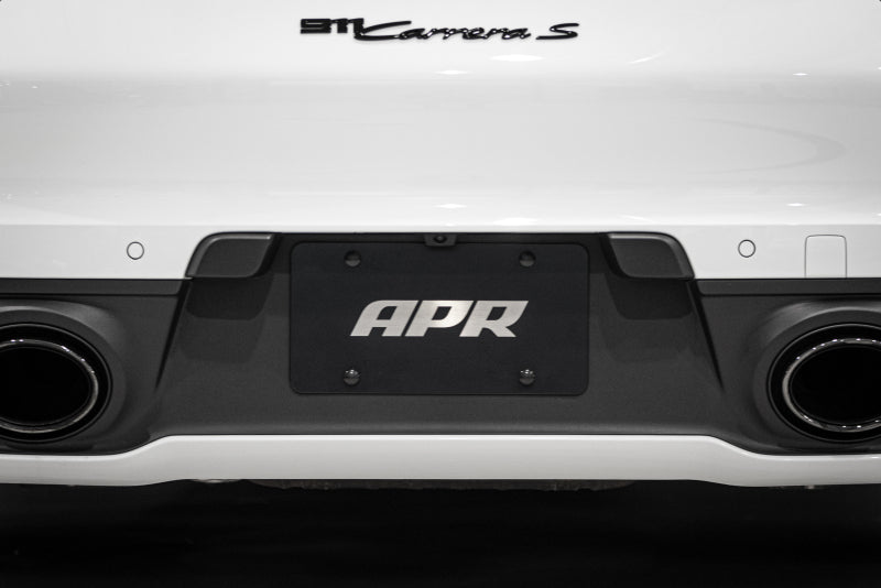 APR License Plate - Silver Logo/Black Plate - A1000015