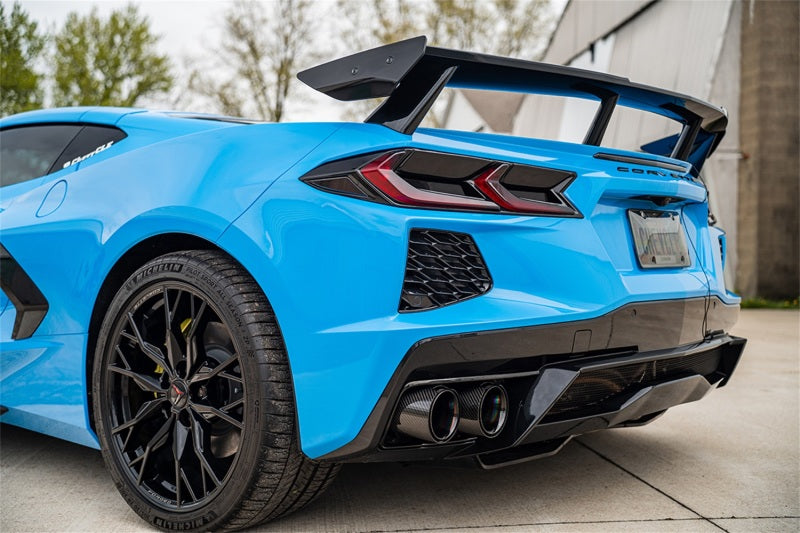 Corsa 20-25 Chevrolet Corvette C8 RWD 3in Valved Cat-Back w/AFM w/4.5in Carbon Fiber Black PVD Tips - 21100CFBLK