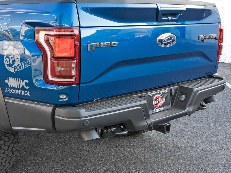 aFe MACH Force-Xp Cat-Back Exhaust w/Dual Hi-Tuck Tips Black 17-18 Ford F-150 Raptor V6-3.5L (tt) - 49-33095-B