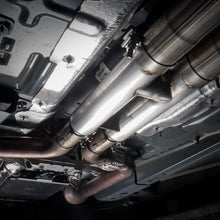 Load image into Gallery viewer, Stainless Works 2018+ Ford Mustang GT 3in Redline Series Catback H-Pipe w/Active Valves &amp; Quad Tips - M18CBHFCV