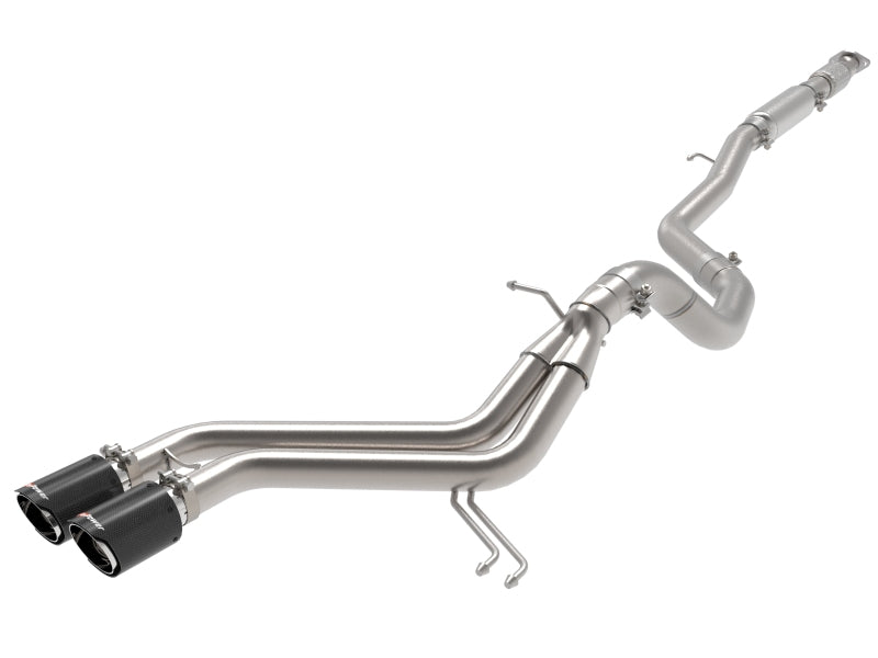 aFe Takeda 2-1/2in to 3in SS-304 Cat-Back Exhaust w/ C/F Tips 13-17 Hyundai Veloster L4-1.6L - 49-37018-C