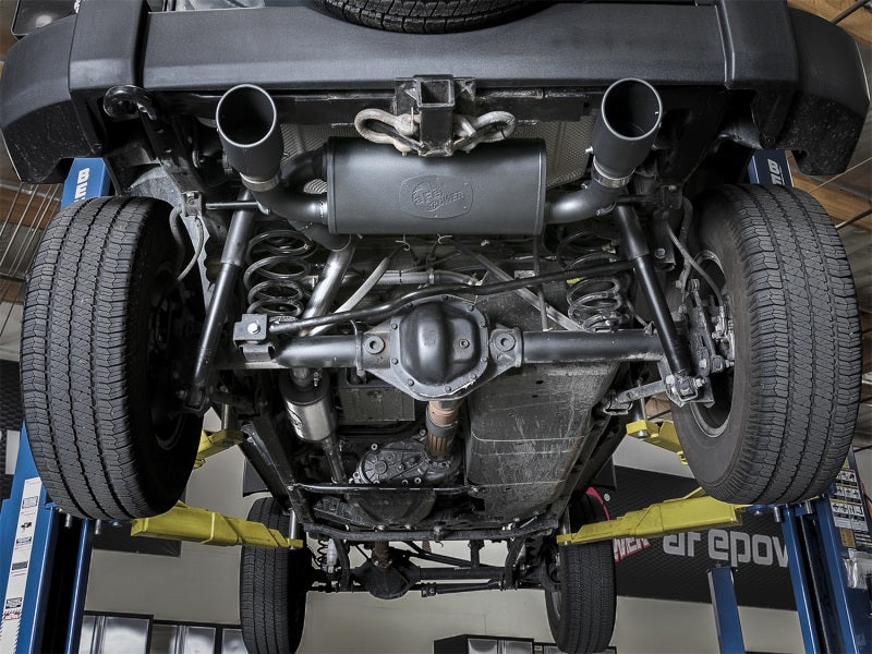 aFe Rebel Series 2.5in 409 SS Cat-Back Exhaust w/ Black Tips 2007+ Jeep Wrangler (JK) V6 3.6L/3.8L - 49-48062-B