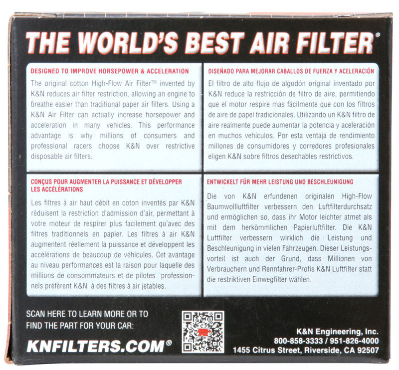 K&N Filter Universal Clamp-On Filter 2in Flange / 2-23/32in Base / 3in x 2in Top / 2-3/4in Height - RC-1820