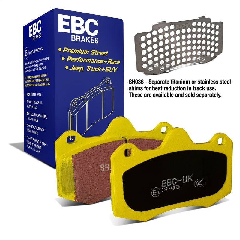 EBC 11+ Mclaren MP4-12C 3.8 Twin Turbo Yellowstuff Rear Brake Pads - DP4036R