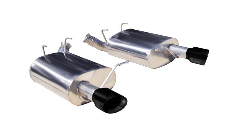 Corsa 2011-2014 Ford Mustang 3.7L V6 Black Sport Axle-Back Dual Rear Exhaust - 14319BLK
