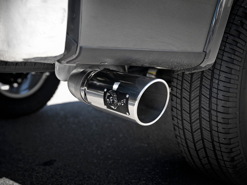 aFe Atlas 4in Aluminized Steel DPF-Back Exh 18-19 Ford F-150 V6-3.0L (td) w/ Polished Tip - 49-03106-P
